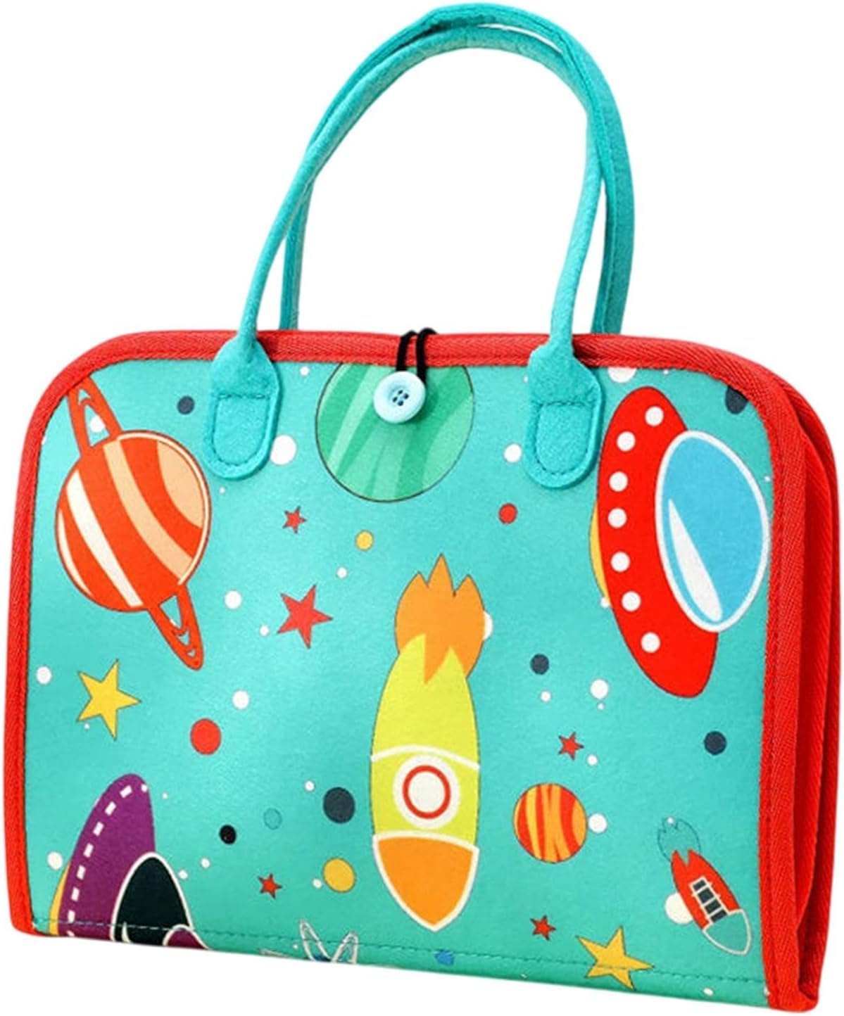 Tablero de actividades espaciales 6 en 1 para niños pequeños: libro de aprendizaje sensorial con habilidades para la vida, colores, formas, interruptores y botones - CA356-5