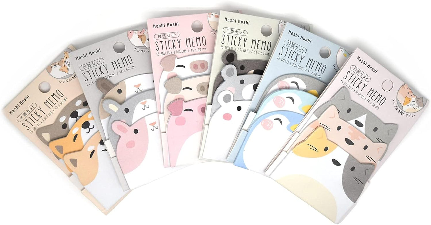 Notas adhesivas de animales kawaii - Bloc de notas adorable - CA179