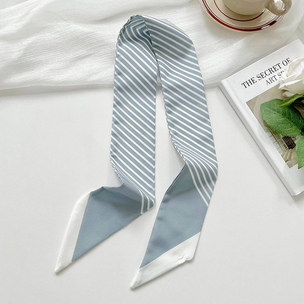 Striped Skinny Scarf Hair Tie & Bag Ribbon – Assorted Colors 🎀