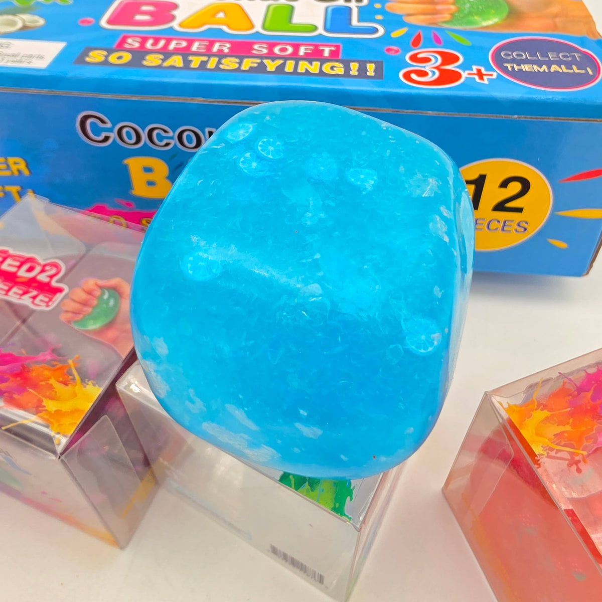 Slushy Fruit Ball Squeeze Toy – Coconut Oil ASMR Squishy