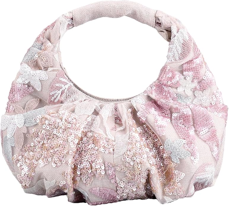 Floral Sequin Embroidered Tote Bag (CA153)