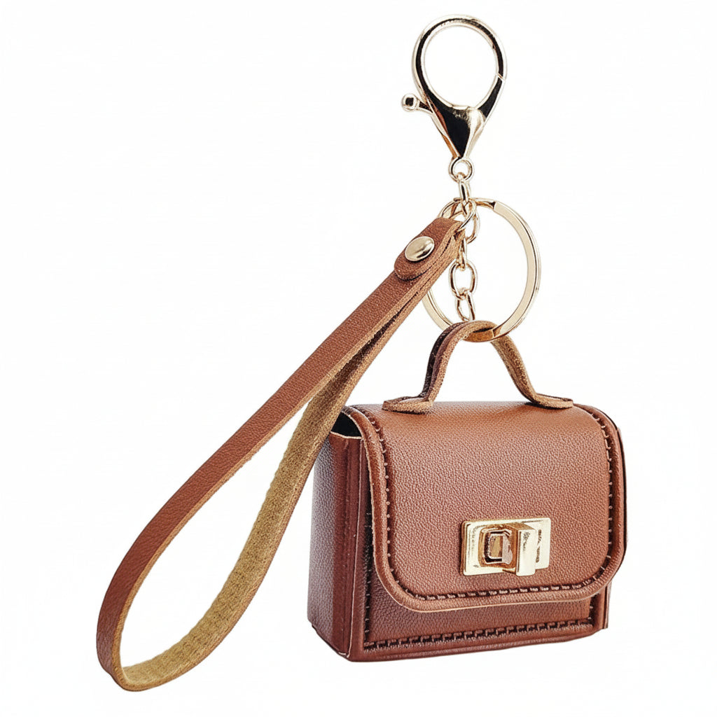 Mini llavero de cuero para bolso – Mini colgante para monedero con correa para la muñeca | REF CA096