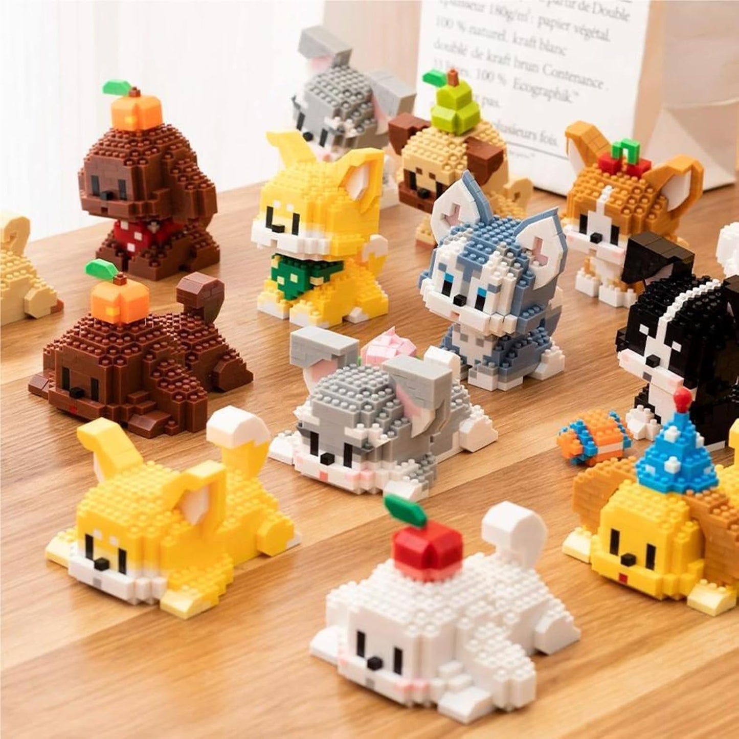 Set de construcción de bloques de perro – Figura coleccionable de minibloques (377 piezas) - CA214