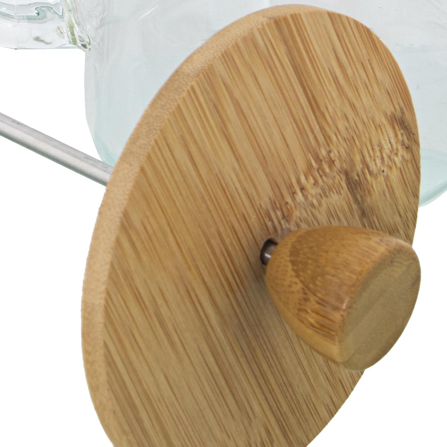 Cafetera de prensa francesa de vidrio con tapa de bambú - CA239