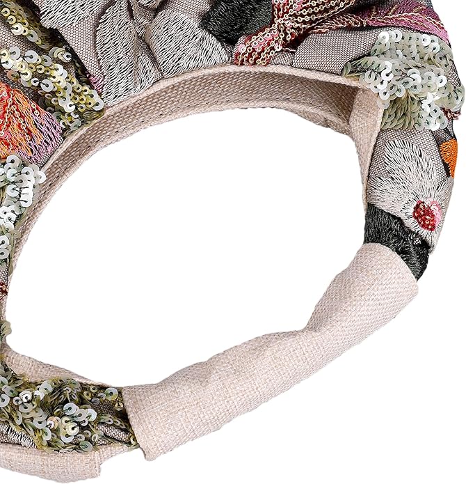 Floral Sequin Embroidered Tote Bag (CA153)