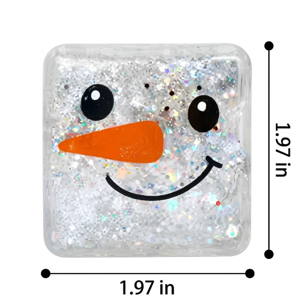 Light-Up Christmas Maltose Cube Squishy Toy - Glitter Colors