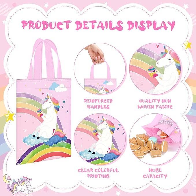 Unicorn Kids Party Favor Bags – Reusable Totes