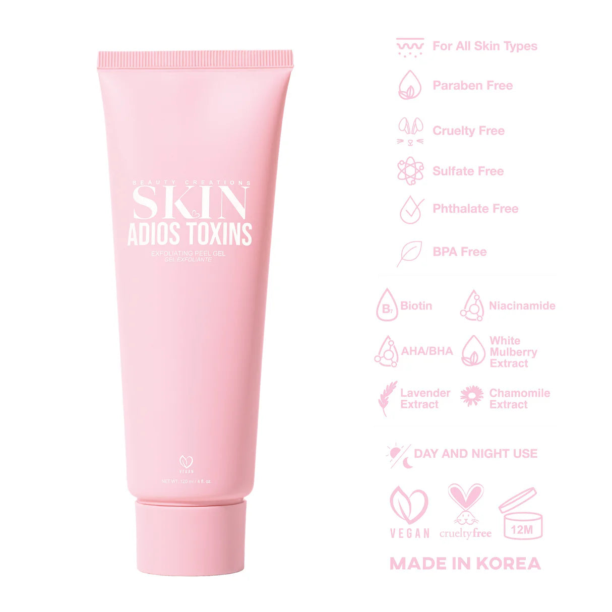 ADIOS TOXINS EXFOLIATING PEEL GEL - BEAUTY CREATIONS SKIN