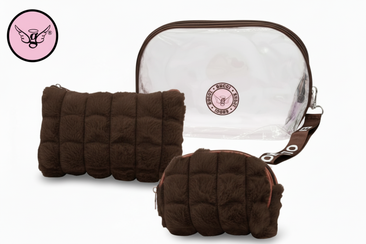 Plush and plastic Makeup bag CEN-262