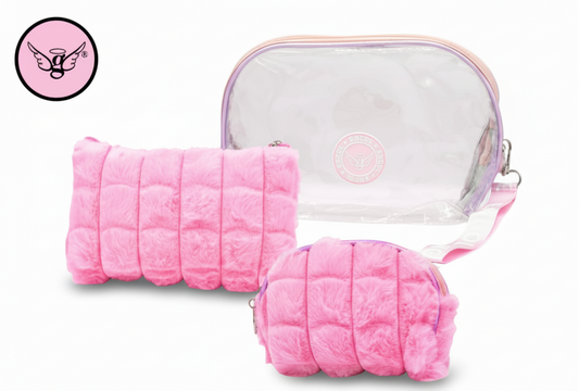 Plush and plastic Makeup bag CEN-262