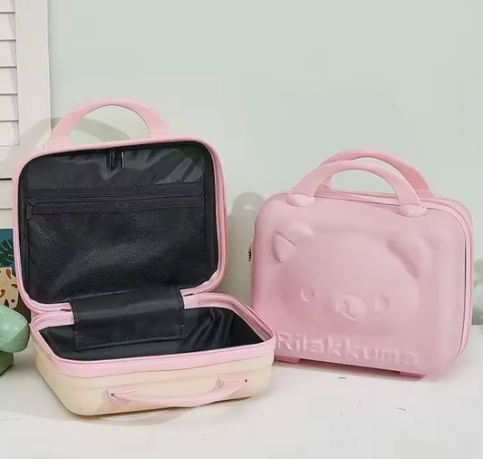 Travel Vanity Case – Rigid Makeup & Accessories Bag- Teddy Bear