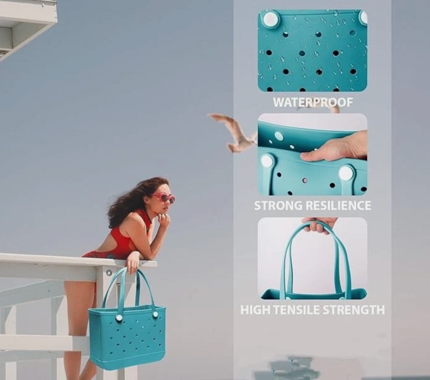 Bolsa de playa impermeable de goma (REF G504)