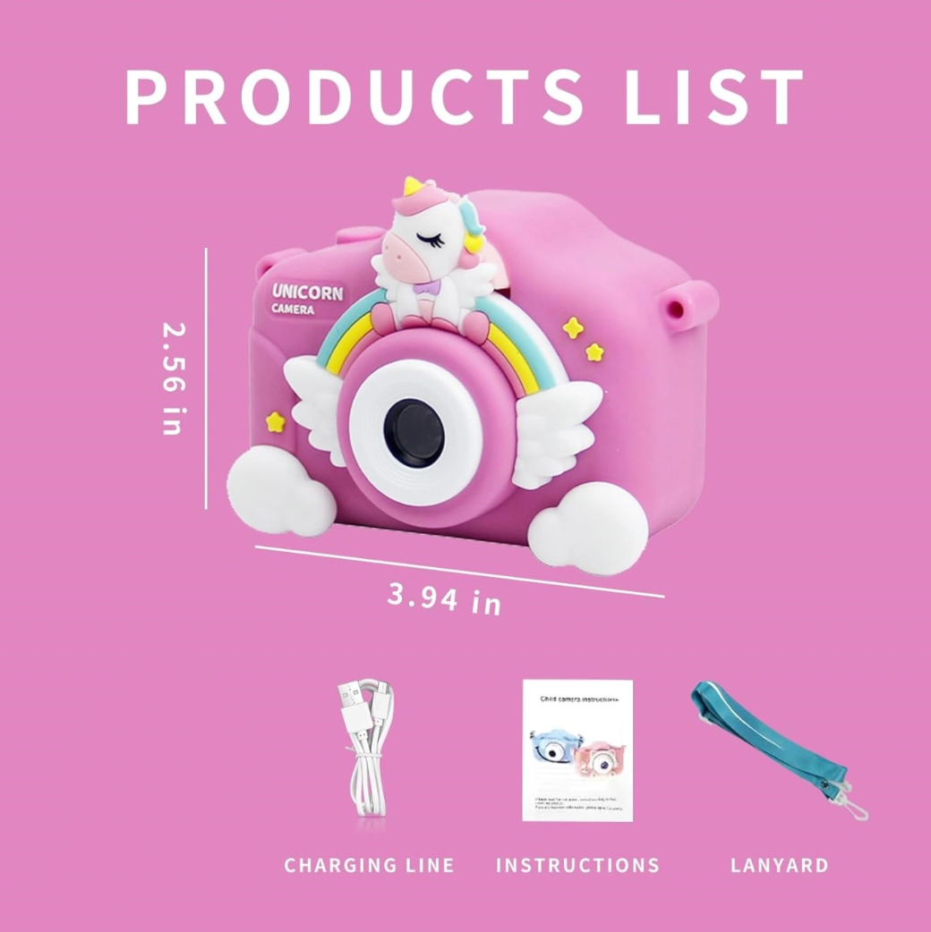 Cámara digital infantil Unicornio rosa (CA136)