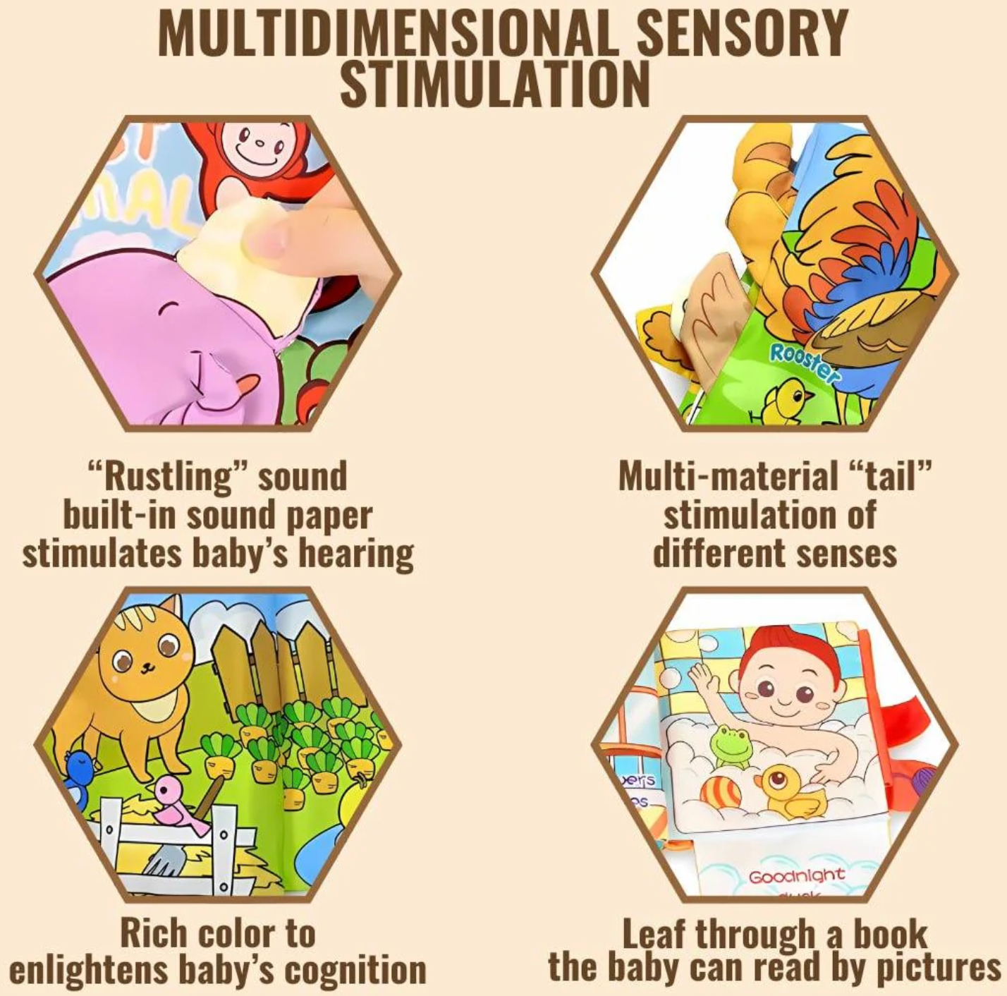 Libro sensorial para bebés: Animales del océano (CA418)