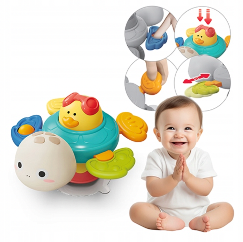 Juguete sensorial de succión con forma de tortuga para bebés y niños pequeños (CA419)