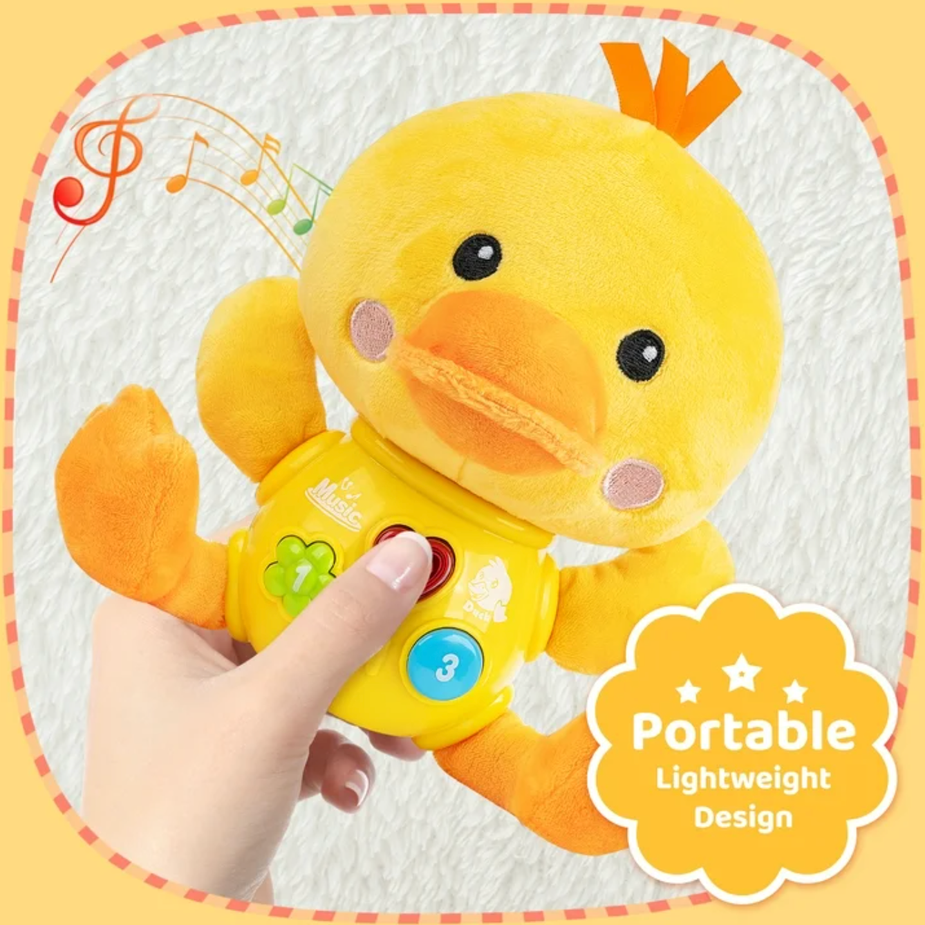 Patito musical bebé: luces y sonidos relajantes (CA443)