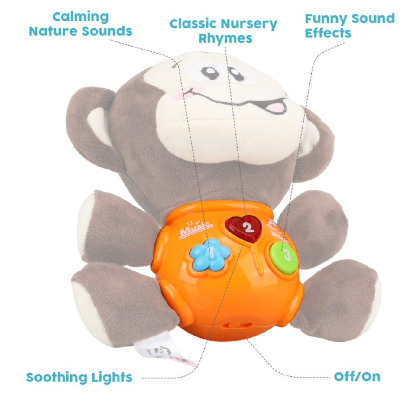 Mono de peluche musical para bebé (CA437)