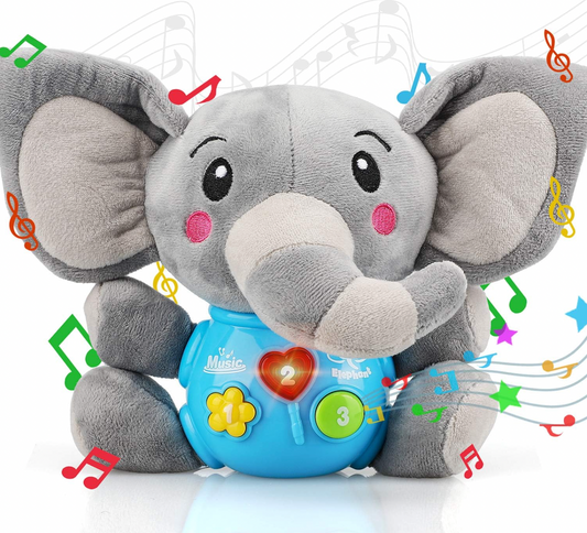 Elefante de peluche musical con luz (CA436)