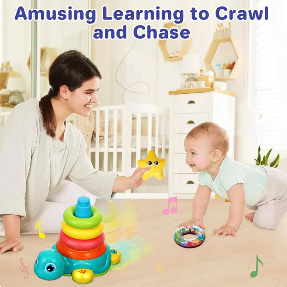 Juguete musical de tortuga apilable Bump Around (CA428)