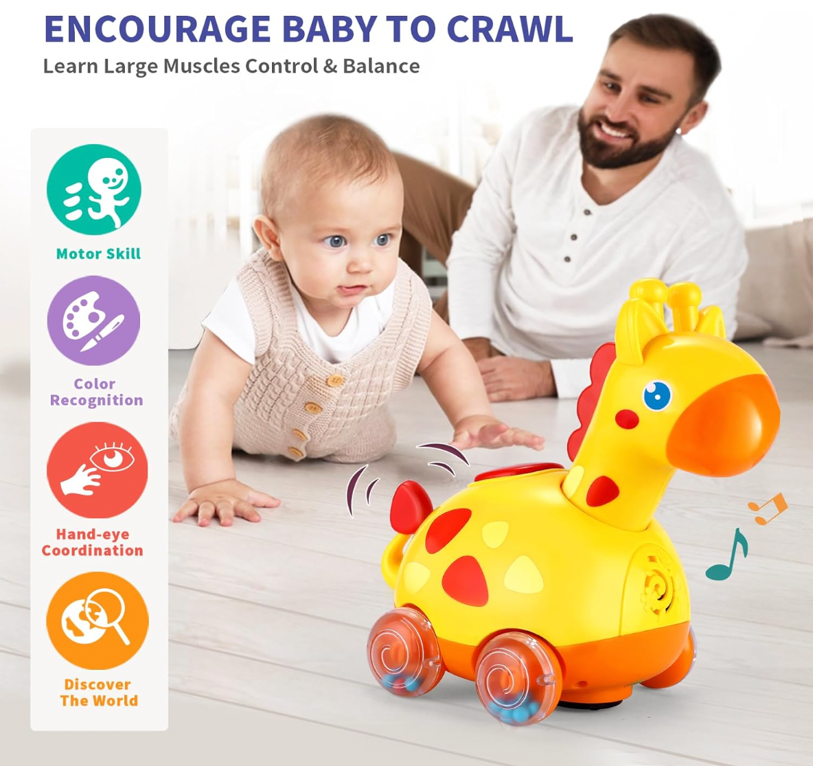 Juguete musical para gatear Bump &amp; Go Jirafa CA426