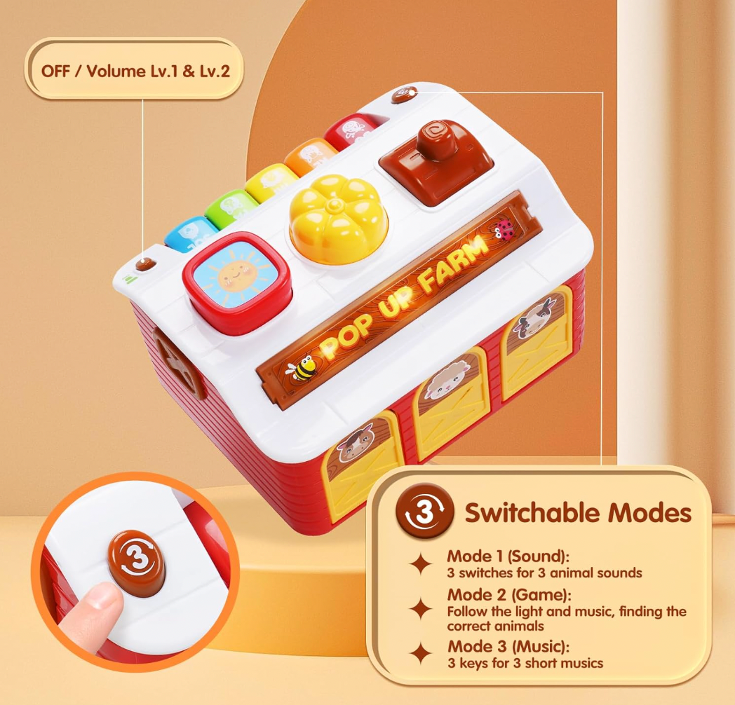 Juguete musical de aprendizaje de granja desplegable CA425