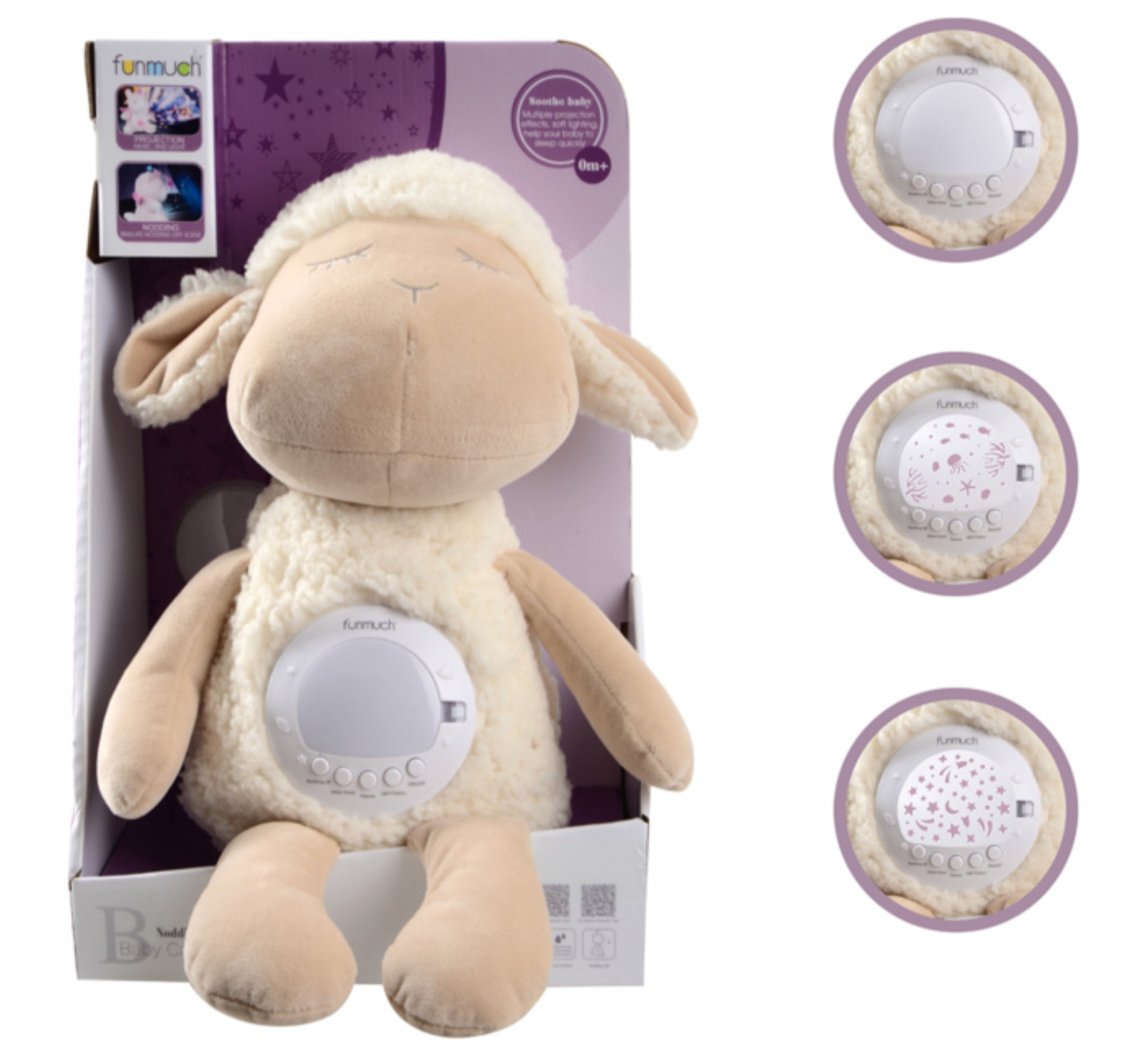 Cuddle Sheep Musical Night Light & Star Projector Plush (CA371-2)