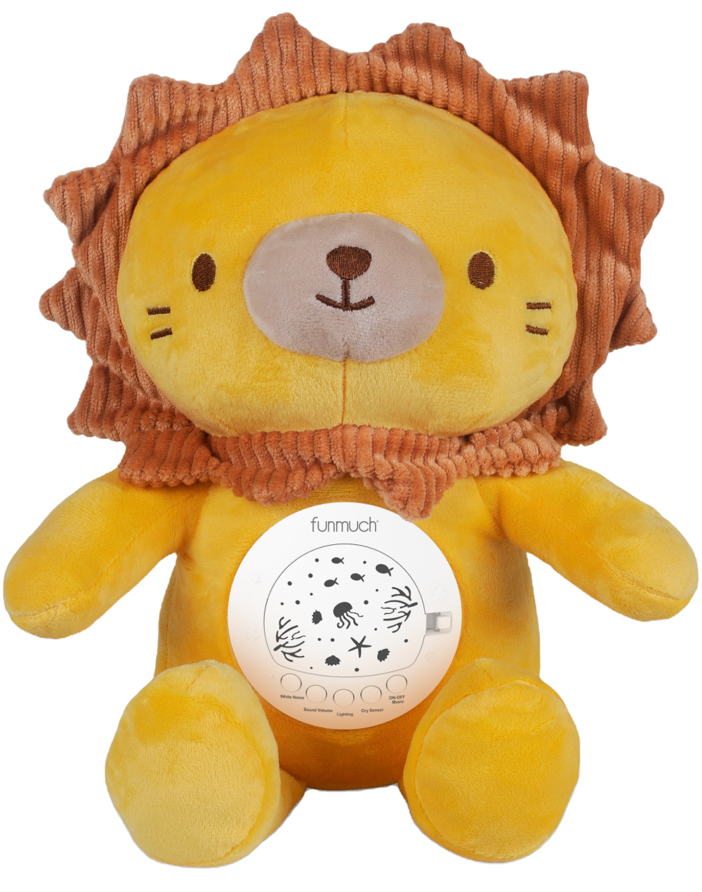 Lámpara de noche musical y proyector de león de peluche con ruido blanco (CA370-2)