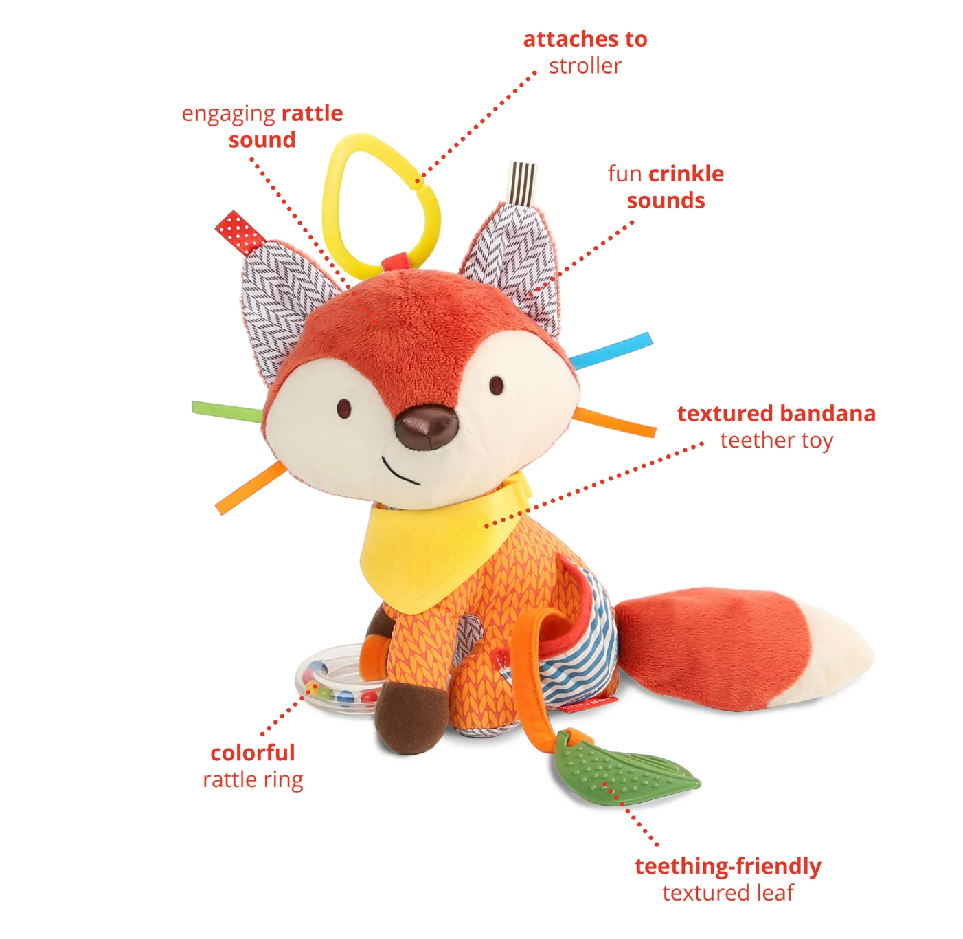 Juguete de actividad y dentición para bebés Skip Hop Bandana Buddies (CA365)