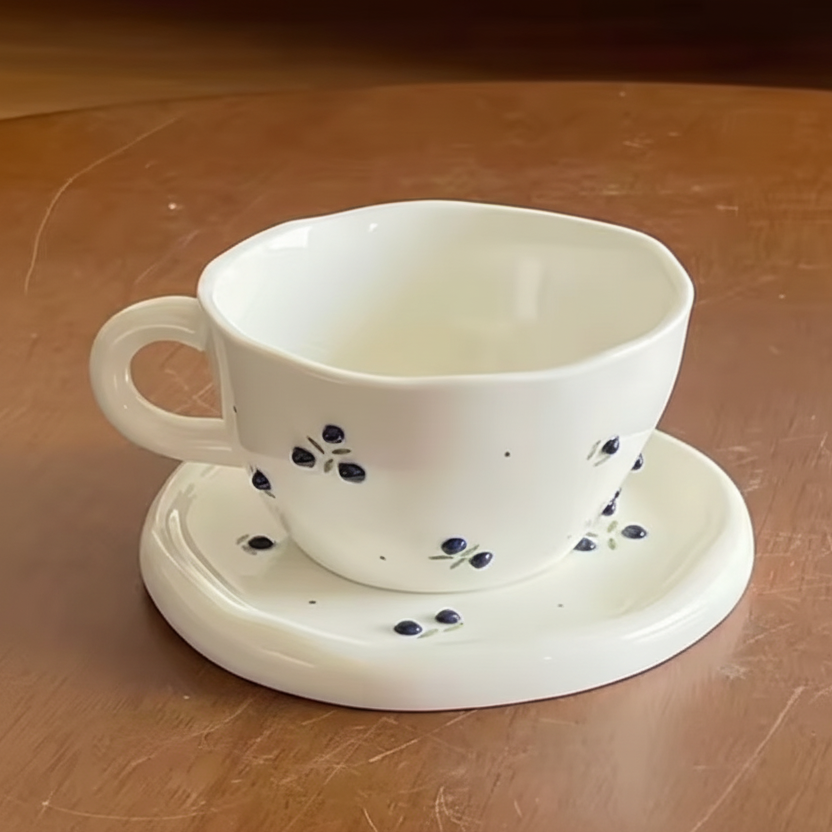 Cherry Blossom Ceramic Cup & Saucer Set (V1800-2)