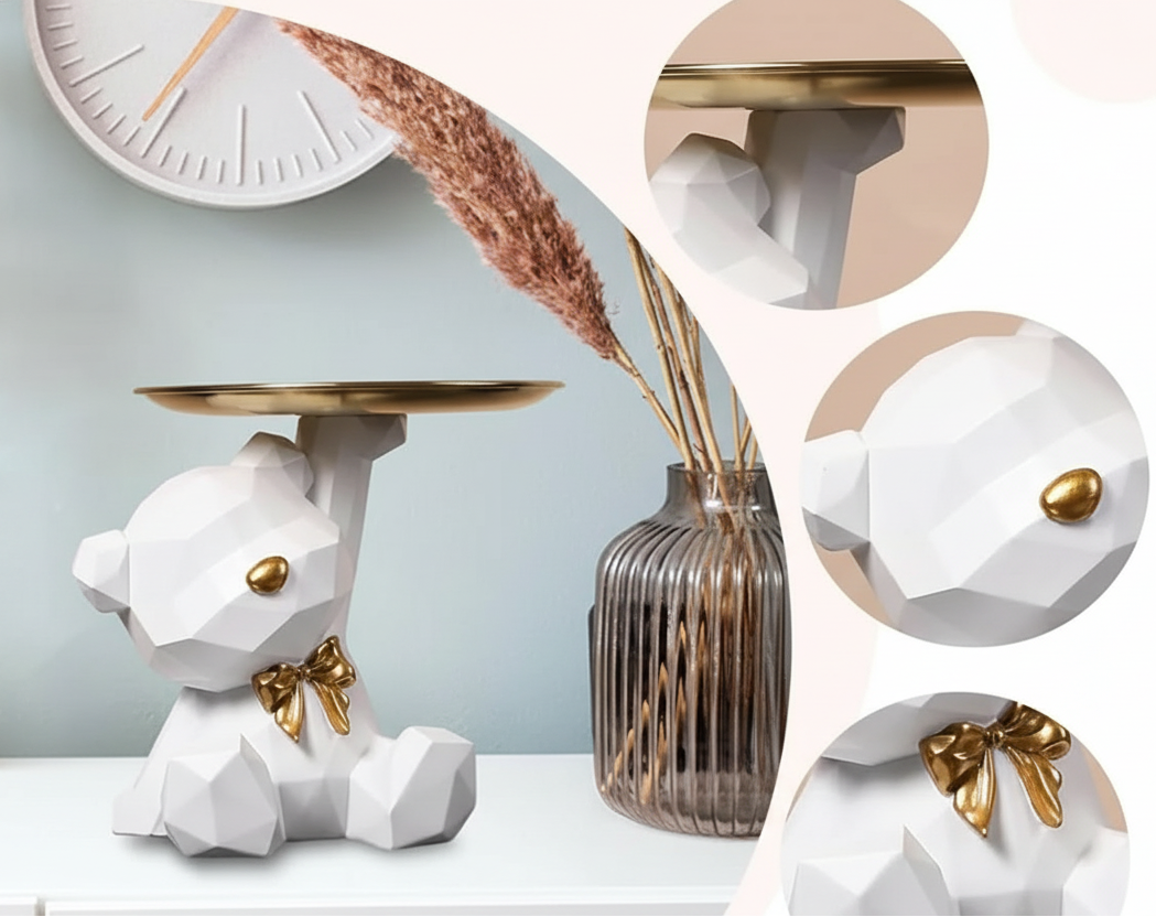 Decorative Geometric Bear Sculpture - CA391