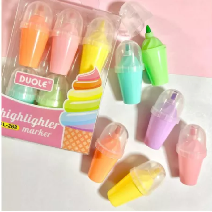 Ice Cream Shape Highlighter x 6 Pcs DL-268