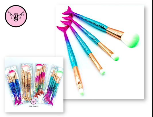 Mermaid Makeup Brush Set – 5 pcs