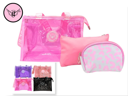 3-Piece Transparent Cosmetic Bag Set