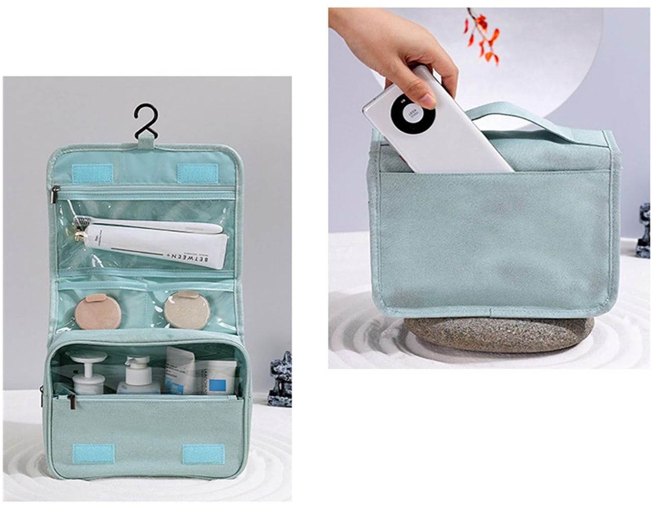 Hanging Toiletry Bag with Detachable Pouch
