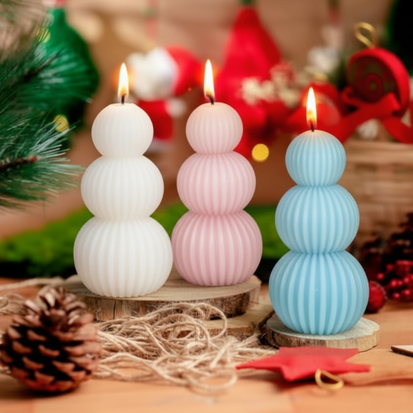 Sculptural Ribbed Candle (CA057-1)