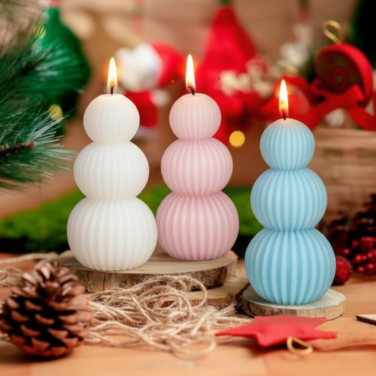 Sculptural Ribbed Candle (CA057-1)