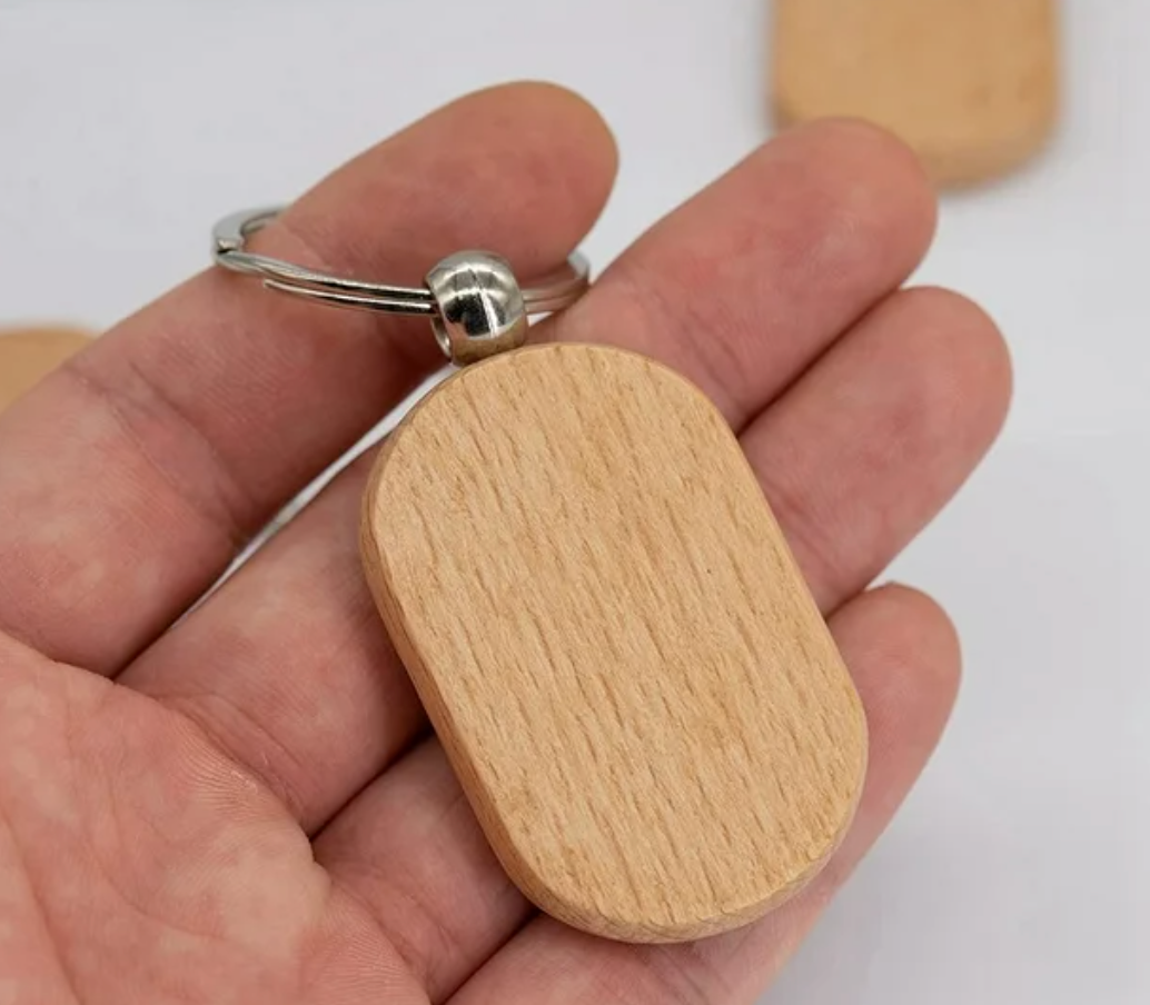 Wooden Keychain – Laser-Engravable (CA076)