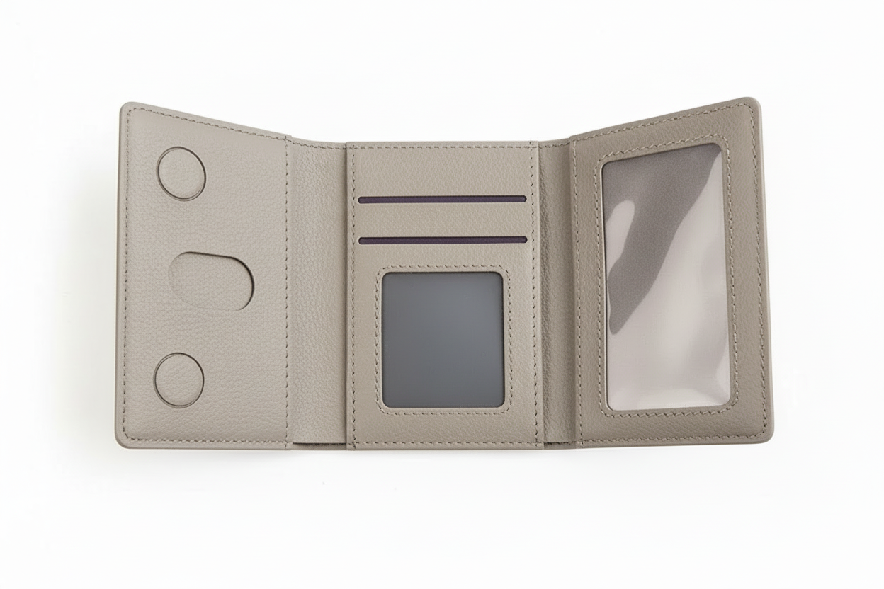 **Cartera de cuero con diseño plegable y ranuras para tarjetas (CA188)