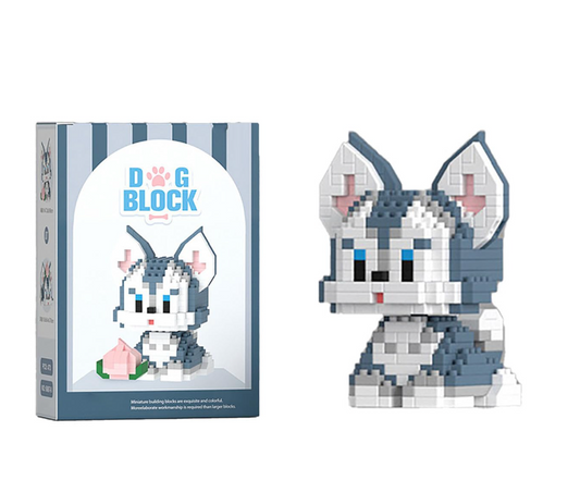 Juego de construcción de bloques para perros (Husky) | 2 estilos de construcción - CA215