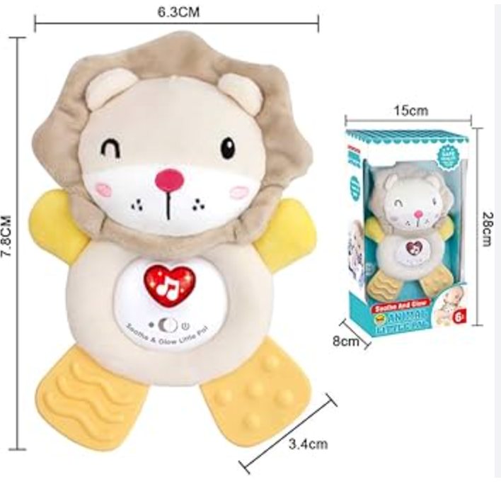 Musical Light-Up Lion Plush Toy – Baby Sensory Toy (CA438)