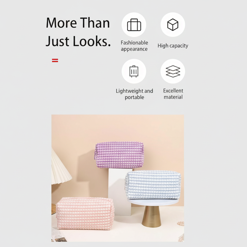 Bolsa de maquillaje con textura pastel / GUM-841