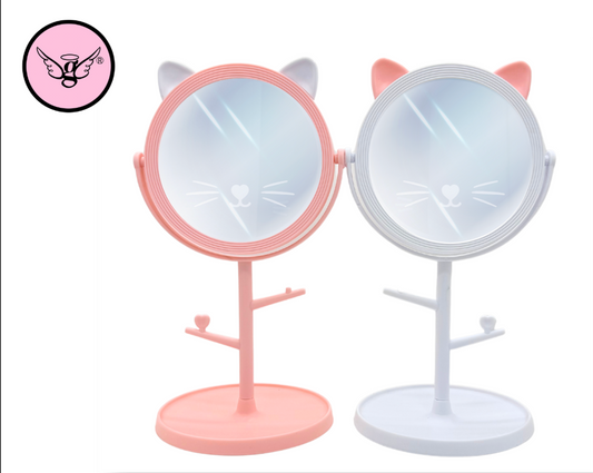 Espejo de tocador con orejas de gato y soporte ajustable - 107