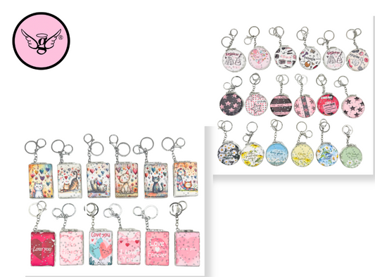 Metallic Keychain Mirror – Assorted Designs / CM-1105