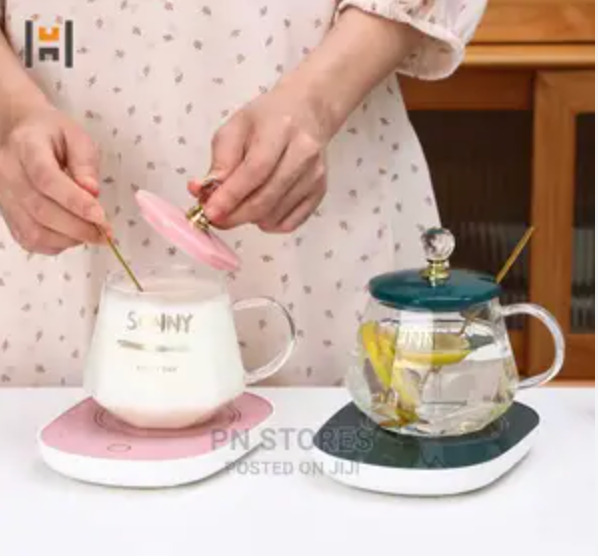 Coffee Mug Warmer Set with Glass Cup (8367-2)