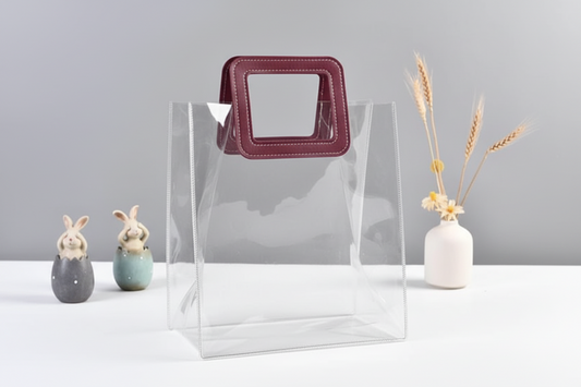 Bolsa de regalo de PVC transparente con asa 597-13