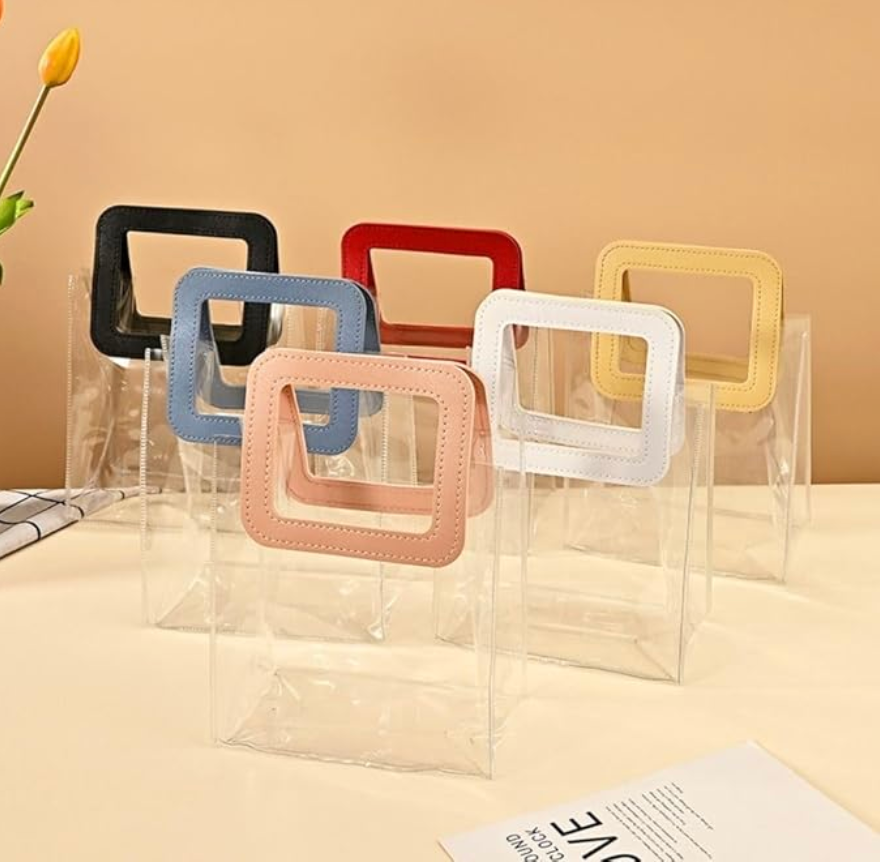 Bolsa de regalo de PVC transparente con asa 597-13