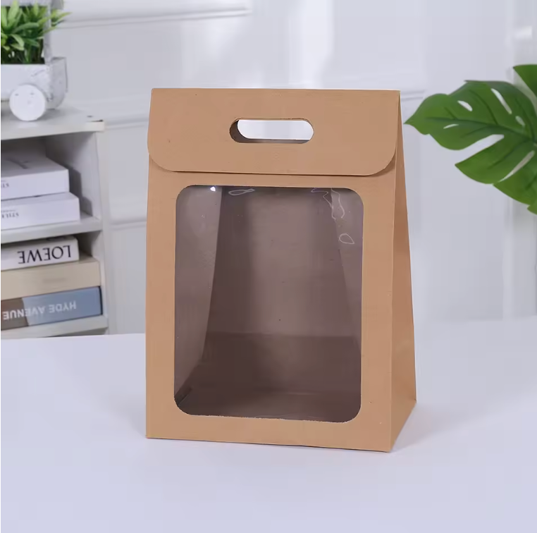 Caja de regalo con ventana transparente y asa / 597-11