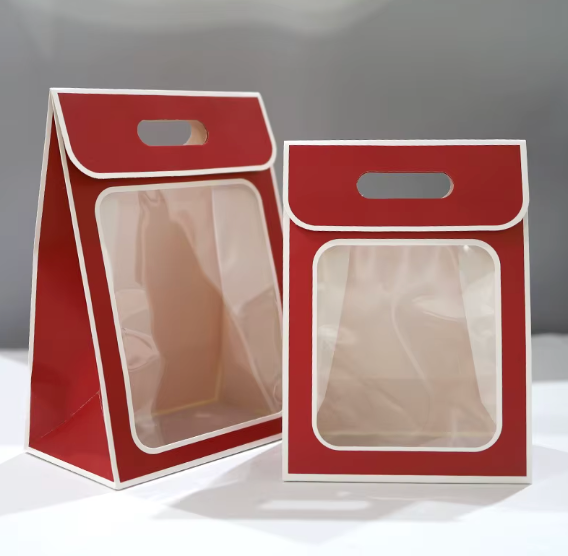 Caja de regalo con ventana transparente y asa / 597-11