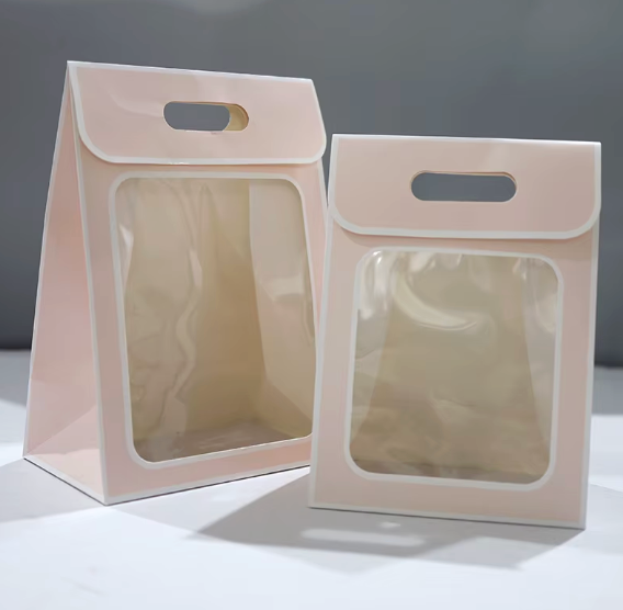 Caja de regalo con ventana transparente y asa/ 597-10