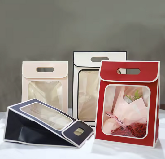 Caja de regalo con ventana transparente y asa/ 597-10